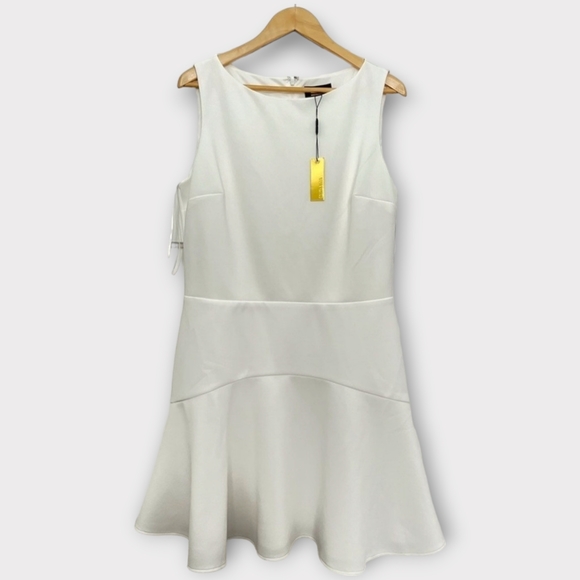 ALEXIA ADMOR Yvette Sleeveless Drop-Waist Dress, X-Large, Ivory - Picture 4 of 5